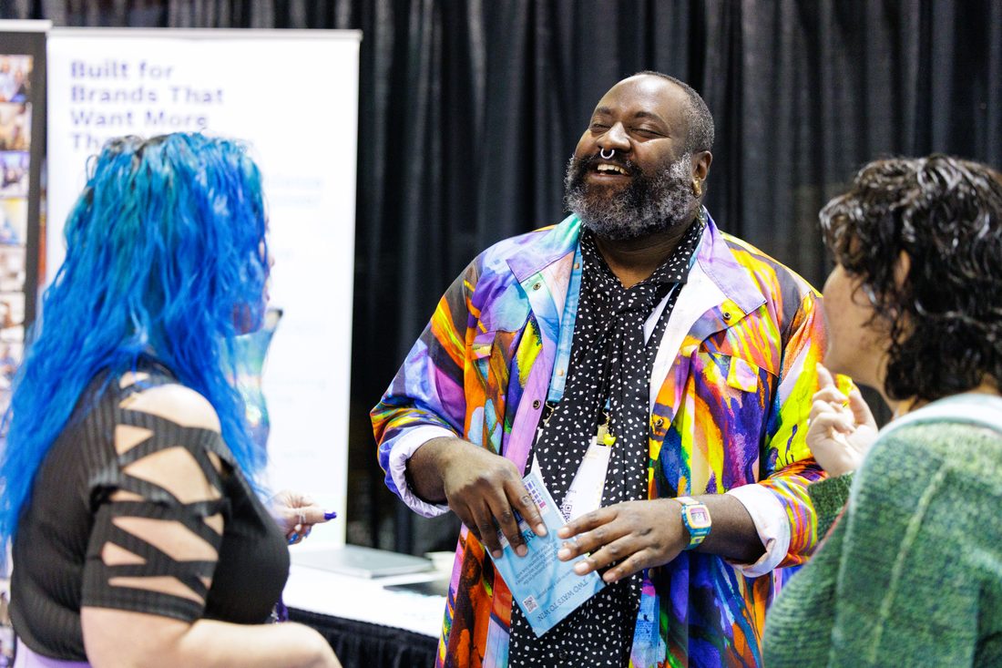 Attendee on the show floor