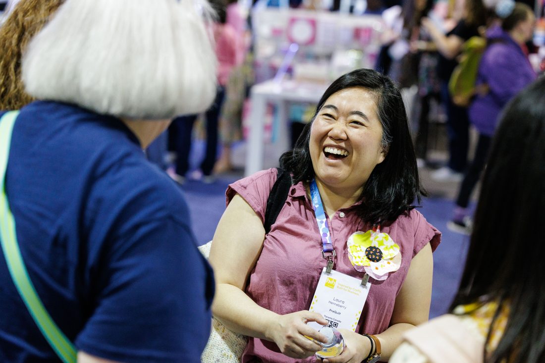 Attendees on the show floor